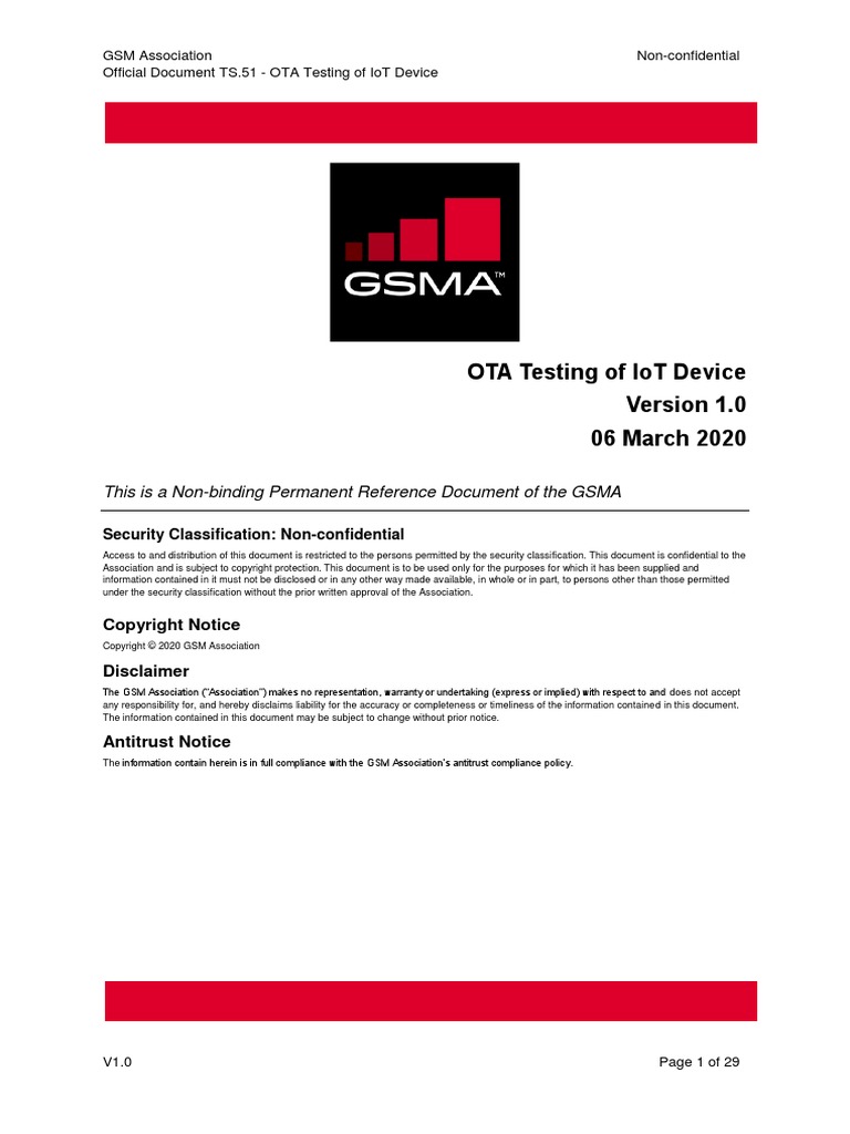 Ota Testing of Iot Device 06 March 2020: This Is A Non-Binding ...