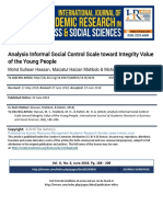 Analysis Informal Social Control Scale Toward Integrity Value of The Young People1