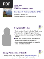 Error Control - Polynomial Codes (CRC) : Unit 01.04.02 CS 5220: Computer Communications