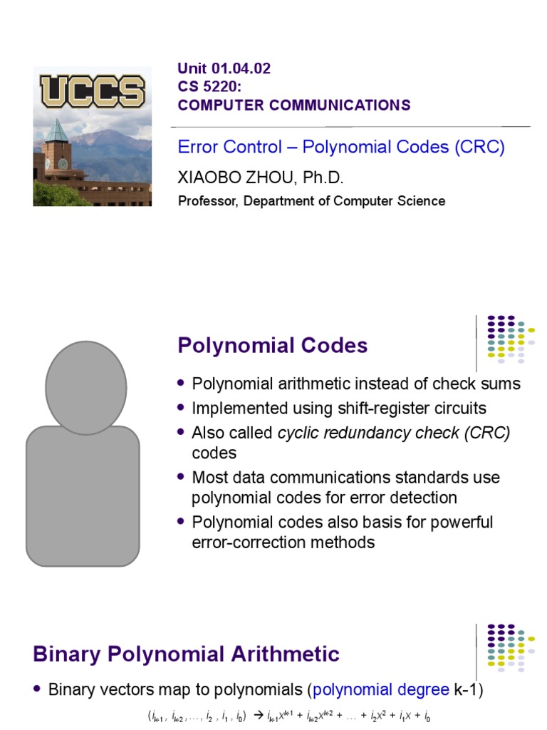 CRC Error Control with Polynomial Codes | PDF | Error Detection And ...