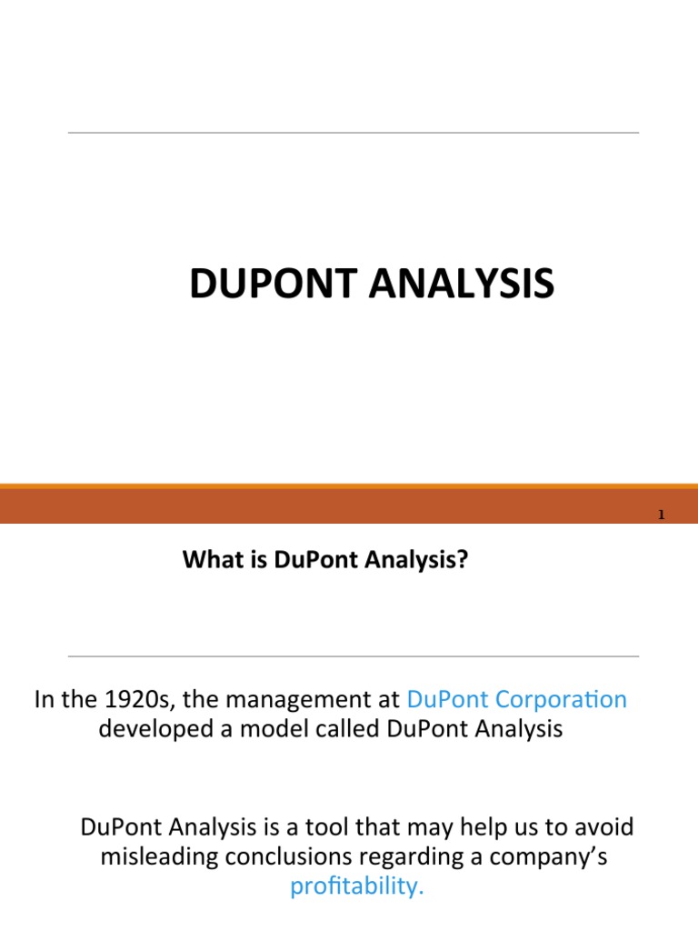 Dupont Analysis PDF Revenue Return On Equity