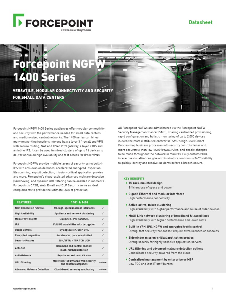 Forcepoint NGFW 1400 Series: Datasheet | PDF | Firewall (Computing ...