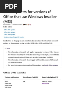 Latest Updates For Versions of Office That Use Windows Installer (MSI) - Microsoft Docs