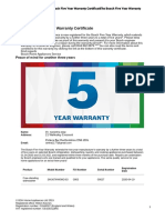 Your Bosch Five Year Warranty Certificate