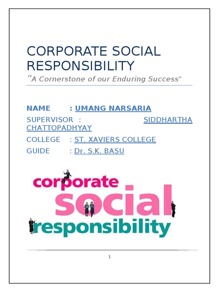 Corporate Social Responsibility in India | PDF | Corporate Social ...