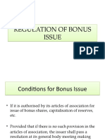Regulation of Bonus Issue