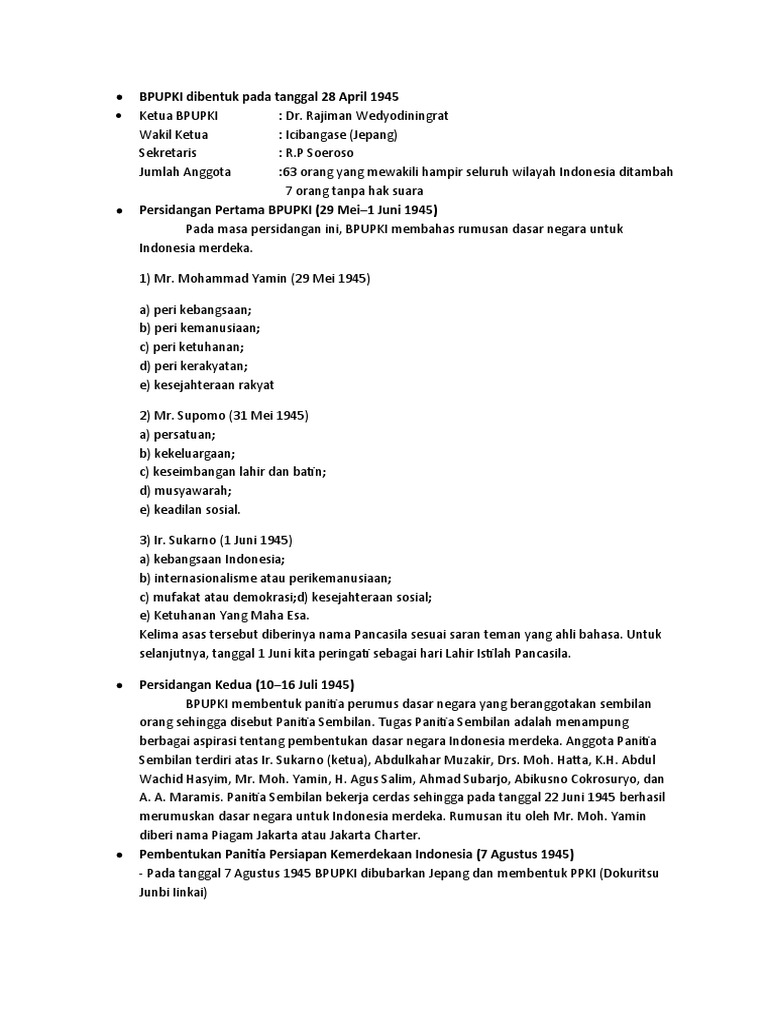 Bpupki Dibentuk Pada Tanggal 28 April 1945