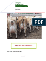 Department of Animal Science: Mastitis in Dairy Cows