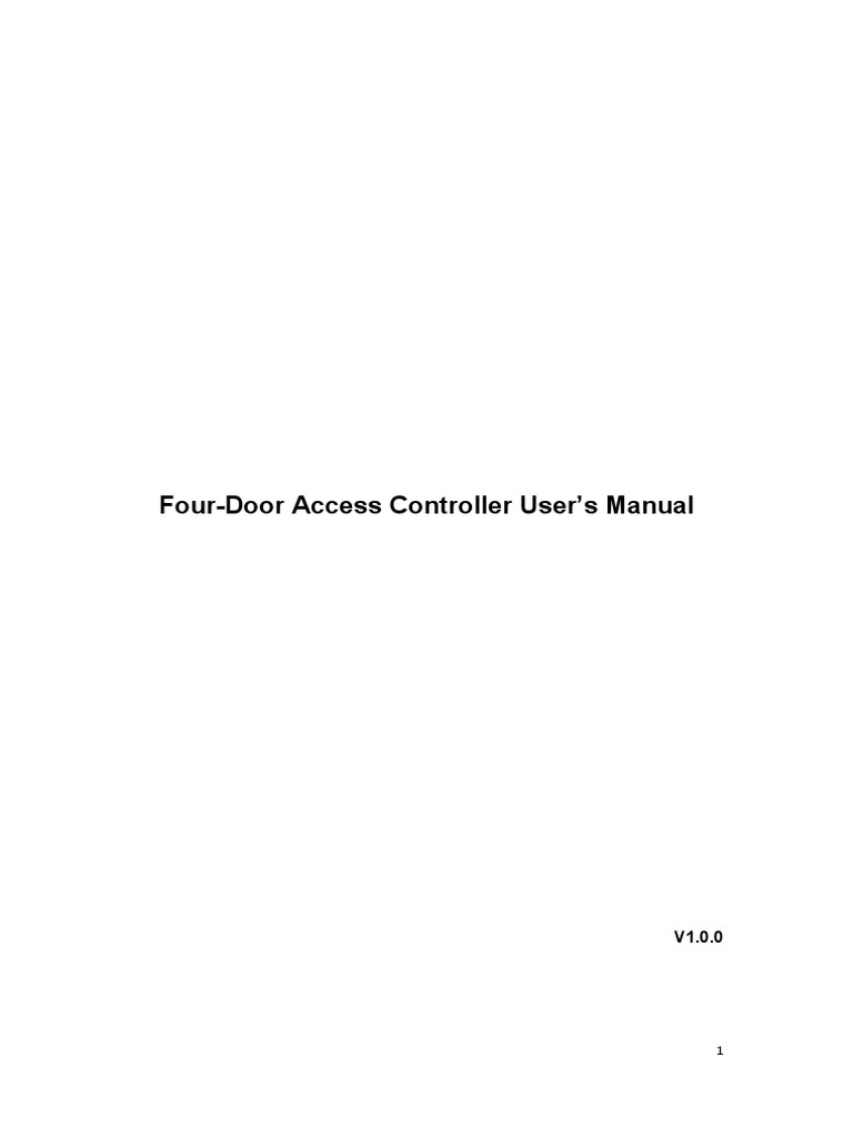 Four-Door Access Controller Manual | PDF | Security Alarm | Access Control