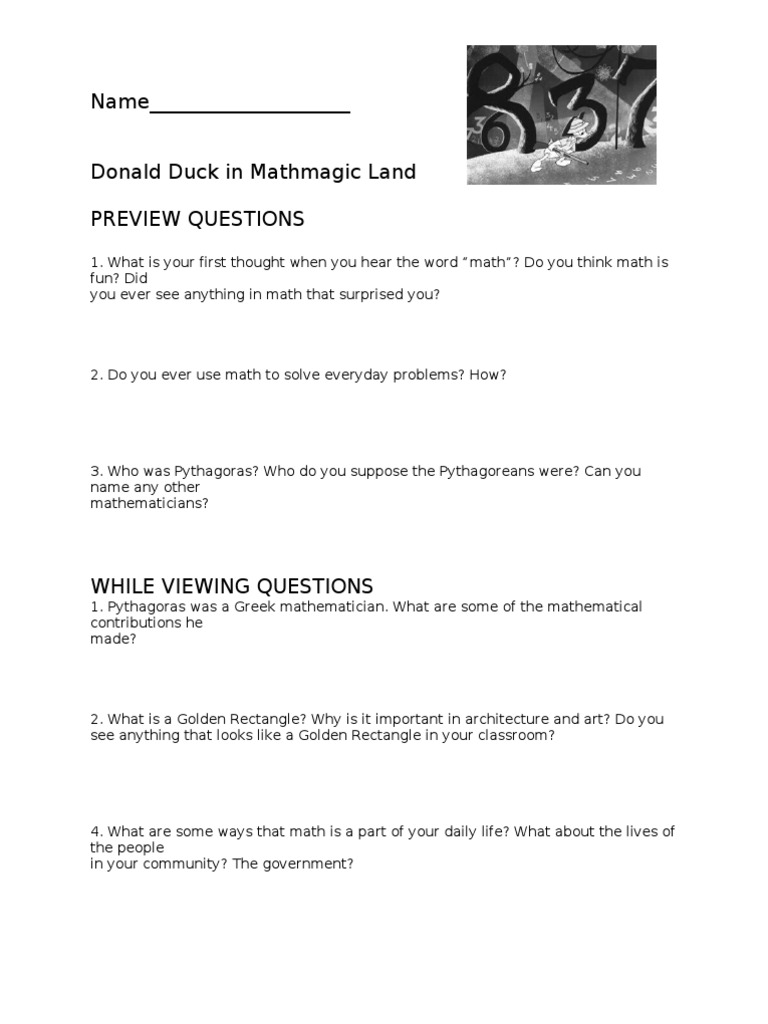 Printables Donald In Mathmagic Land Worksheet donald duck worksheet