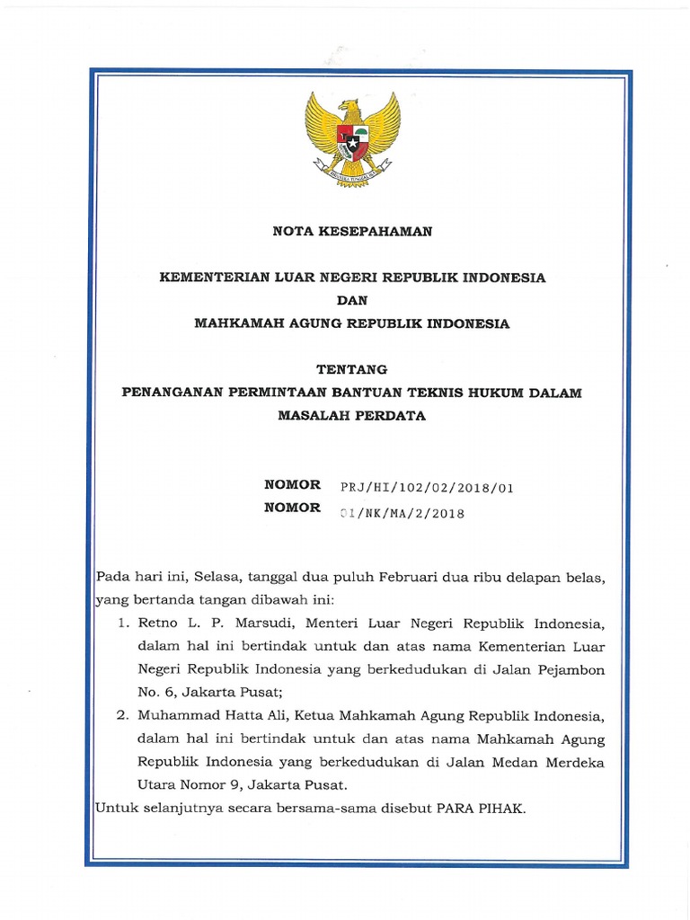 Penandatanganan nota kesepahaman antara BPJS Kesehatan dan Kemenkum