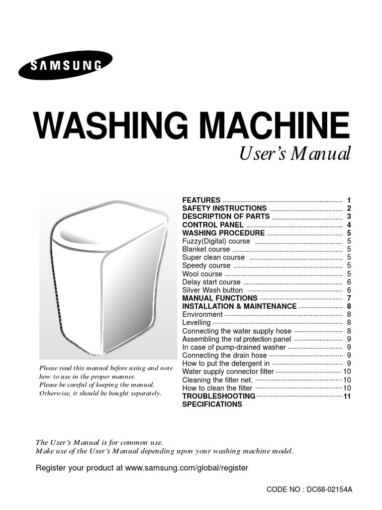 SAMSUNG ECOBUBBLE 11KG WASHING MACHINE MANUAL PDF DOWNLOAD visual data 3