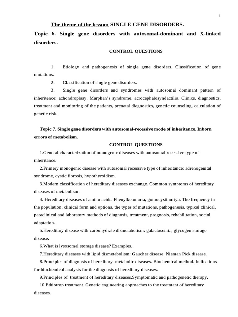 Medical Genetics for Students | PDF | Genetic Disorder | Dominance ...