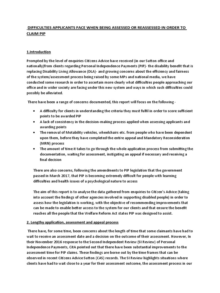 Difficulties Applicants Face When Being Assessed or Reassessed in Order ...