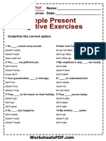 Present Simple Negative Exercises