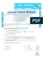 Ficha Minimo Comun Multiplo para Cuarto de Primaria