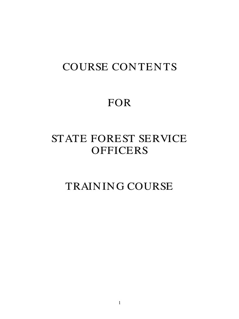 Forest Officer Training Curriculum | PDF | Surveying | Geographic ...