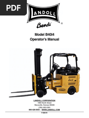 Bendi B40i4 Operators Manual F 580 R1 Forklift Truck