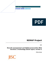REMAP web services for records management and digital preservation technology watch