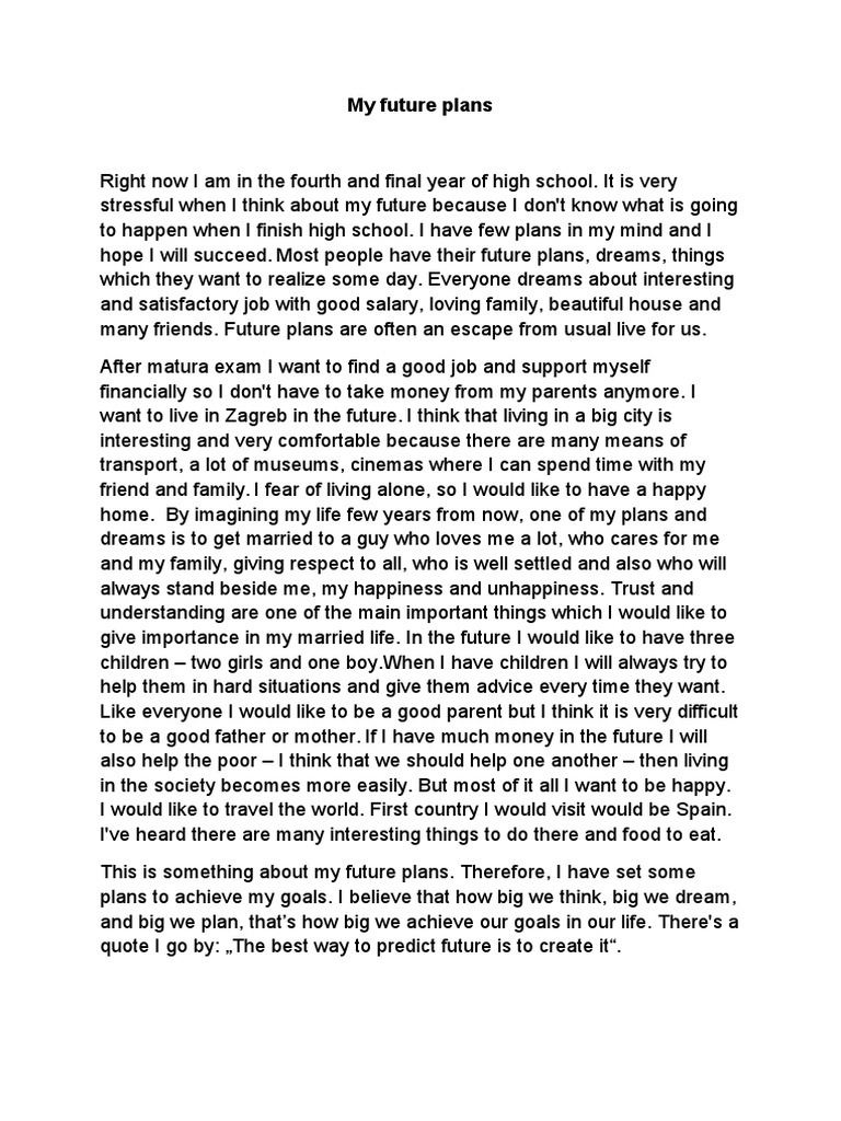 My Future Plans PDF Wellness