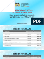 Point Des Dons COVID19 Au Benin Du 7 Au 16 Avril 2020 PDF