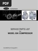 Service Parts List: Model 05K Compressor