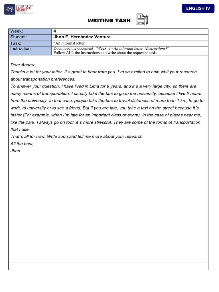 Informal Letter Writing Guide | PDF