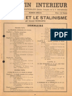 Laurent Schwartz, L'URSS Et Le Stalinisme, Bulletin Intérieur Du Parti Communiste Internationaliste, #32, Sans Date (Ca. Fin 1946)