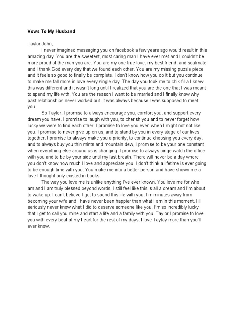 Vow Letter Ideas PDF