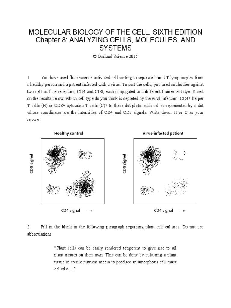 Molecular Biology of The Cell, Sixth Edition Chapter 8: Analyzing Cells ...