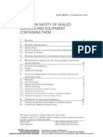 Radiation Safety of Sealed Sources and Equipment Containing Them