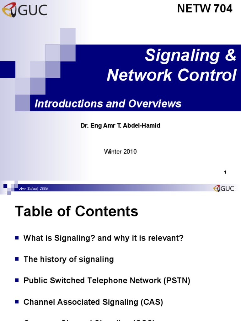 Signaling & Network Control PDF Signaling