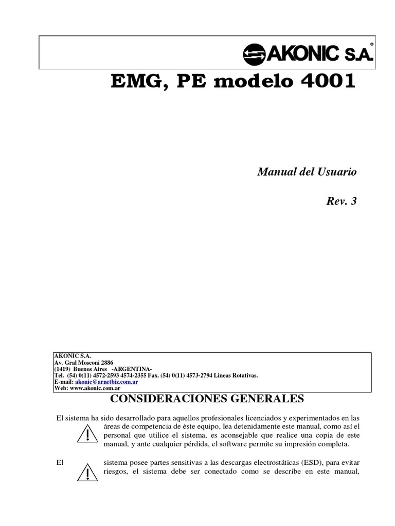 4001 MANUAL Prueba | PDF | Electromiografia | Filtro electronico