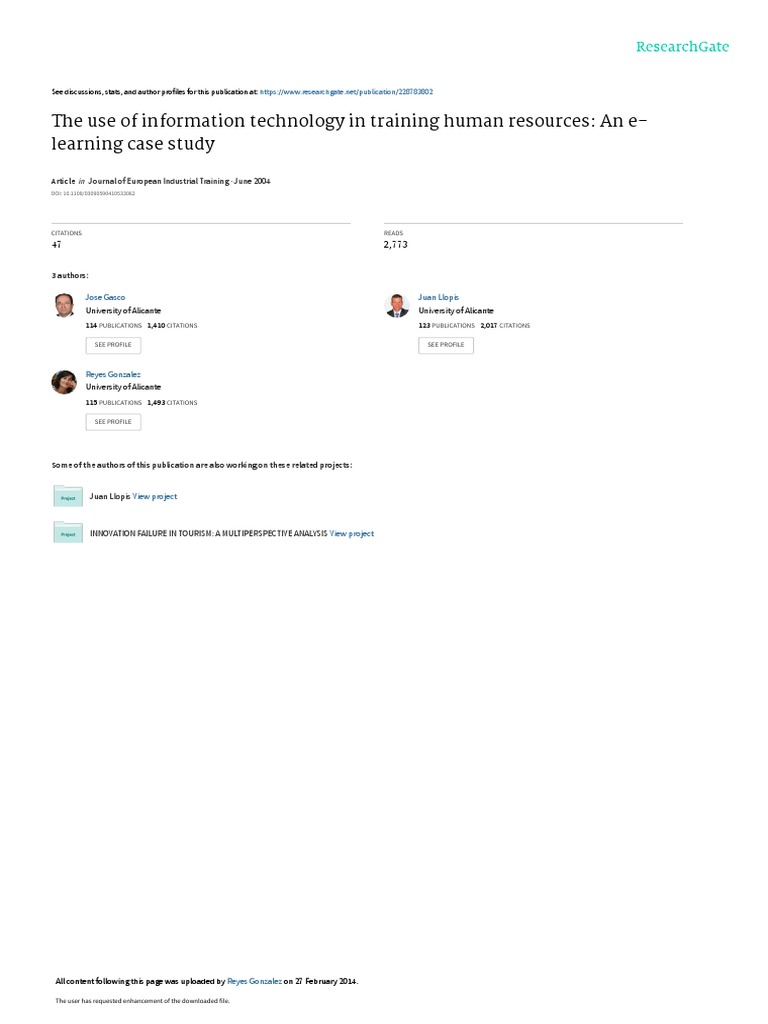 The Use of Information Technology in Training Human Resources: An E ...