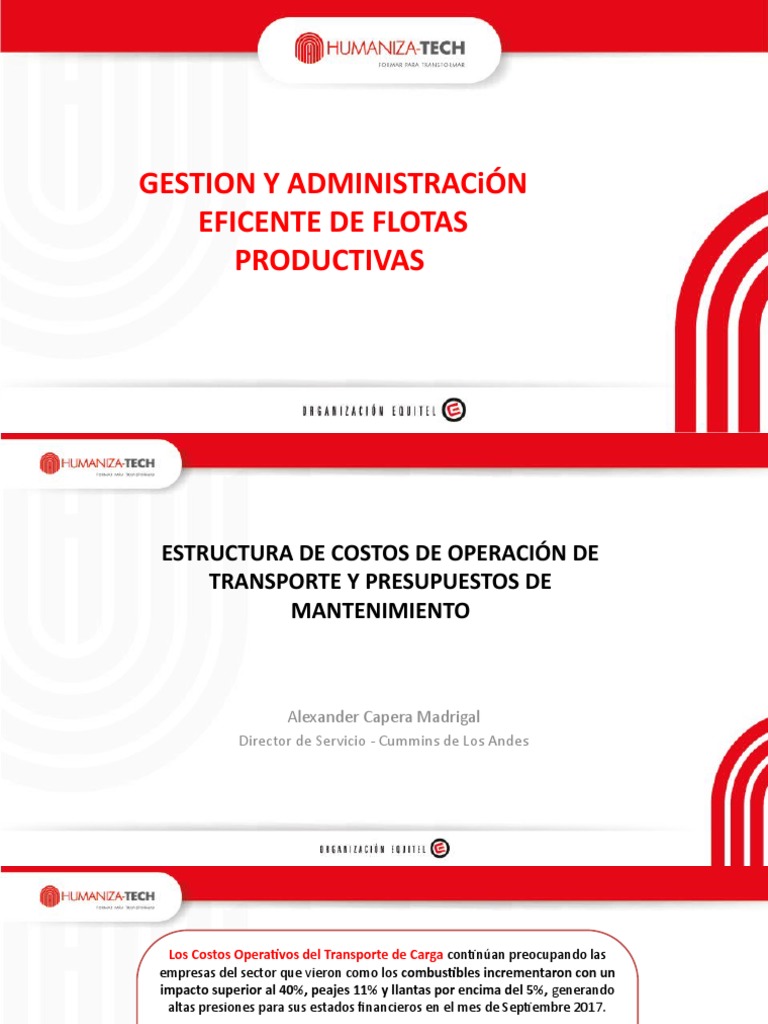 Estructura de Costos de Operación Transporte y Presupuesto - PPSX | PDF ...