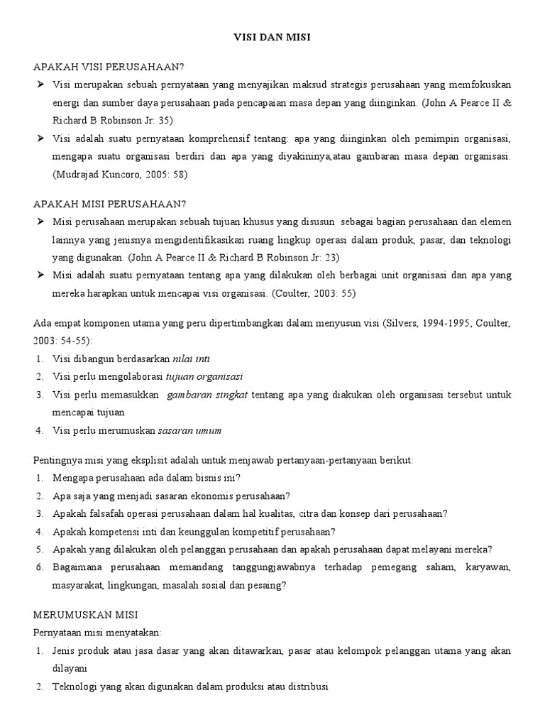 Bab 1 Visi Dan Misi Pdf