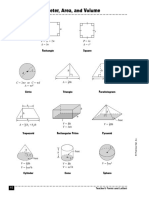 Formulas For Perimeter, Area, & Volume