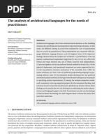 The Analysis of Architectural Languages For The Needs of Practitioners