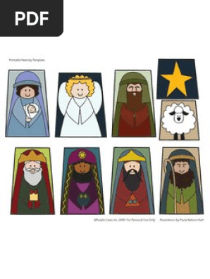 Printable Christmas Nativity Set in Color or Black and White