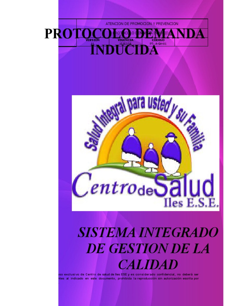 Protocolo de Demanda Inducida PDF Historial médico Hospital