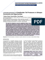 Commercialization of Smallholder Teff Producers in Ethiopia: Constraints and Opportunities