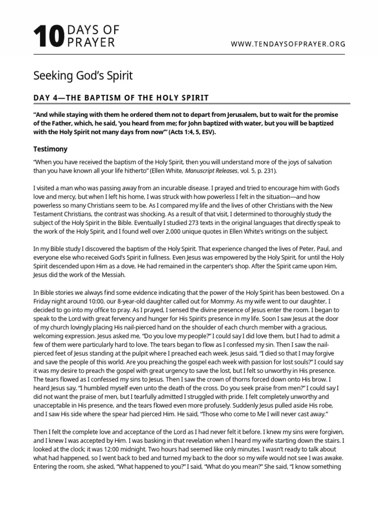 Baptism of the Holy Spirit Guide | PDF | Baptism | Acts Of The Apostles