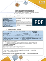 Guía de Actividades y Rúbrica de Evaluación - Tarea 2 - Creación de Texto Descriptivo, Autorretrato