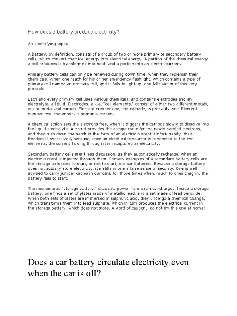 How Does A Battery Produce Electricity Download Free PDF Battery (Electricity