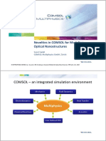 COMSOL - An Integrated Simulation Environment: Novelties in COMSOL For Modeling Optical Nanostructures