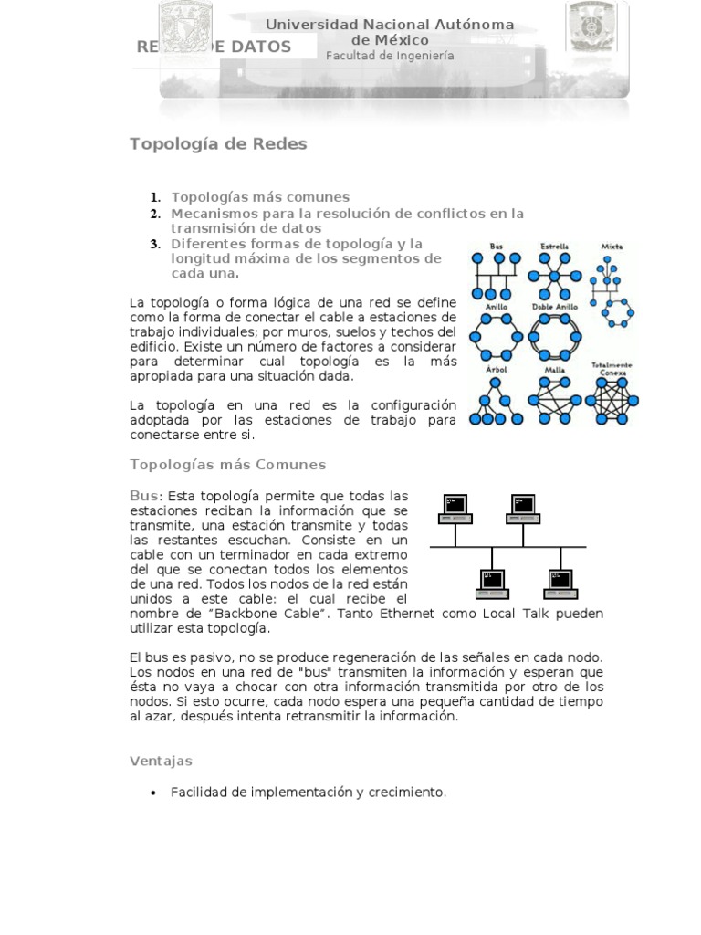 Tipos de Topologías de Redes y Conflictos | PDF | Topología de la red ...