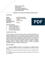 PROGRAMA de Quimica Organica 2019 PDF