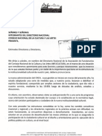 Carta de ANFUCULTURA A Directorio Nacional CNCA