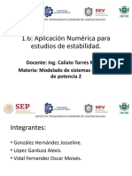 1.6 Aplicación Numérica para Estudios de Estabilidad