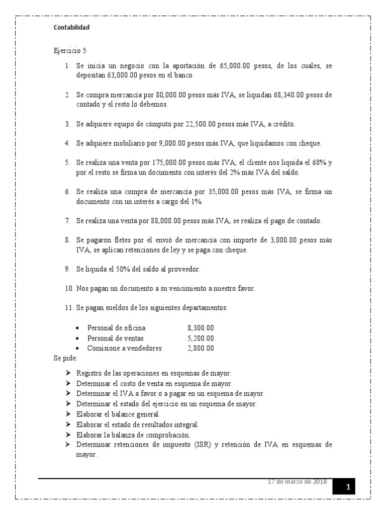 Ejercicio de Contabilidad y Finanzas | PDF | Finanzas y dinero | Derecho